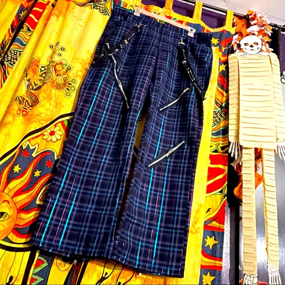 ★★ Vintage 99.9% Fat Free Purple Plaid Bondage Pants ★★ - Picture 3 of 12